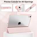 Aoub Clear Case for iPad Air 11-inch M4/M3/M2 2026/2025/2024, iPad Air 5th 4th Gen 2022 2020 10.9 inch Case with Pencil Holder, Auto Wake/Sleep, Shockproof Slim Cover with Transparent Back, Pink