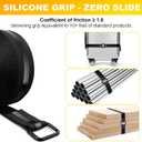 Heavy Duty Anti Slip Cinch Straps with 22 Metal Buckles, 1.18" x 16' Black Nylon Hook and Loop Straps, Reusable Utility Straps for Cable Management, Garage Organization and Outdoor Use