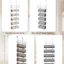 Aetyord Hanging Towel Racks for Bathroom No Drill - Over The Door 6-Tier Bath Towel Storage Organizer for Small Bathrooms - Back Door Large Tiered Towel Holder Hanger for Rolled Towels RV Camper White
