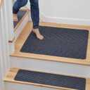 MBIGM Non-Slip Carpet Stair Tread Mat 30" x 30" Landing Rug-Matching Mat Non-Skid Safety Rug Slip Resistant - Gray (2'6" x 2'6" - 1 pcs, Grey)