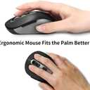 Wireless Mouse for Laptop, PC, Chromebook, Mac, MacBook, Silent Wireless Mouse with USB Nano Receiver, Side Button, 2400 DPI, Anti Slip Roller, 6 Button Ergonomics Cordless Computer Mice - Black Gray
