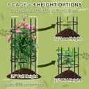 19.5" D x 39" H Peony Plant Support Cage, 3 Tier Stackable Plant Support Ring, Metal Core with PVC Coated Stakes, Garden Plant Support for Peonies Tomatoes and Climbing Plants