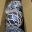 Lanpn 6 Pcs 6" Large Christmas Balls Ornaments, Outdoor Xmas Tree Hanging Decorations, Shatterproof Christmas Ball Ornament Set for Home Winter Holiday, Assorted Relief Pattern, Blue & White