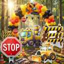 Honoson 4 Pcs Large 20" x 30" Construction Cardboard Cutouts, Construction Truck Themed Birthday Party Decoration Backdrop Yard Signs Warning Sign for Party Supplies Lawn Garden Classroom Decor, 21.65 x 29.53 inches