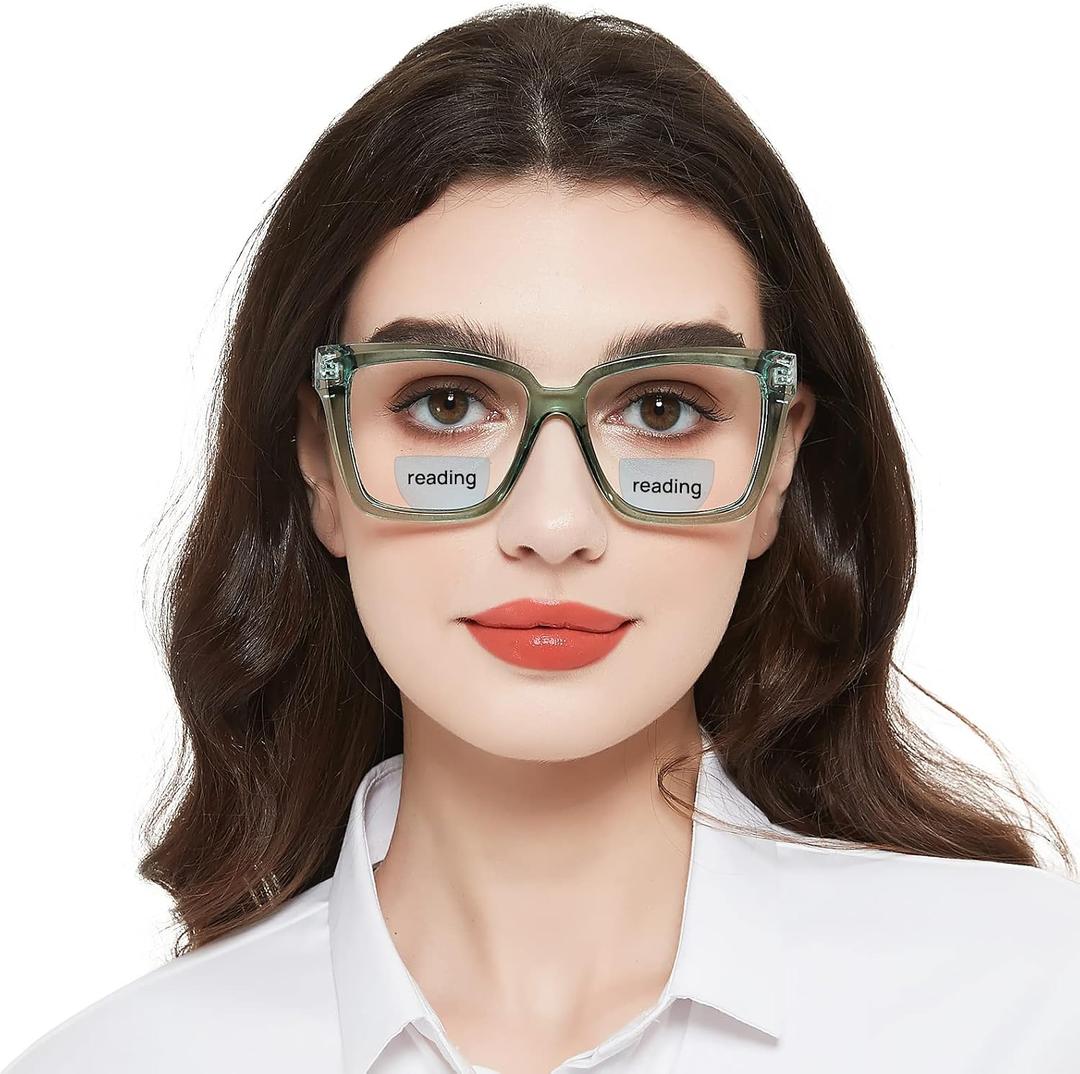 Bifocal Reading Glasses for Women Men Square Bifocals Blue Light Blocking Readers 1.0 1.25 1.5 1.75 2.0 to 3.0 3.5