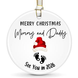 2026 Baby Gender Reveal Ornament  Pregnancy Announcement for Husband Grandparents Family Aunt, New Mom, New Dad, Gifts for Expecting Parents