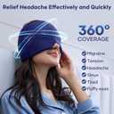 Qnoon Migraine Relief Cap, Headache Relief Cap Mask Products, Cooling Odorless Gel Ice Head Wrap for Tension, Stress,Hangover & Puffy Eyes