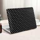 Seorsok Compatible with MacBook Pro 13 inch Case M2 2023,2022,2021-2016 A2338 M1 A2251 A2289 A2159 A1989 A1708 A1706,Cute White Little Love Hearts Leather Plastic Hard Shell Case&Keyboard Cover,Black