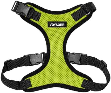 Voyager Step-in Pet Harness - All Weather Mesh, Adjustable Step in Harness for Cats and Dogs by Best Pet Supplies - Lime Green/Black Trim, M