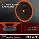 MX80E1 Midrange Loudspeaker 8" Orange Bullet, 560W Max, 6 Ohms, Premium Quality Audio Door Speakers for Car or Truck Stereo Sound System, Orange (2 Speaker)