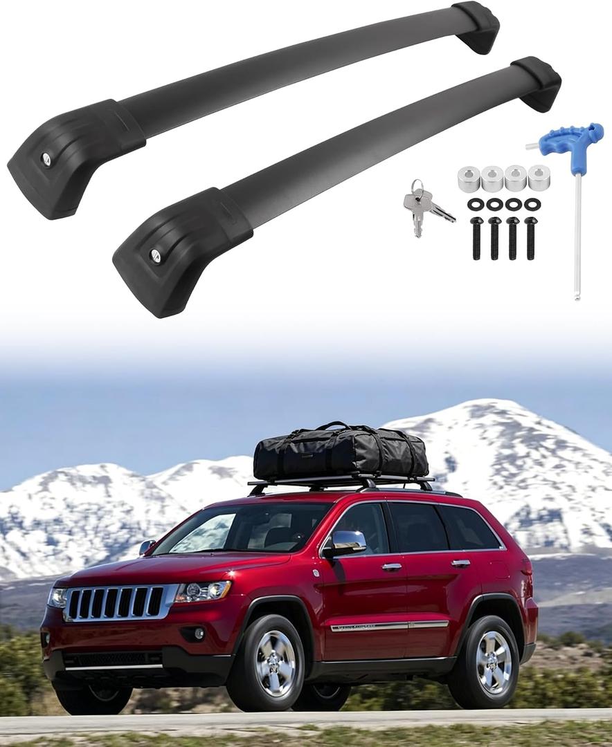 Upgraded 300LB Aluminum Roof Rack Cross Bars for 2011-2021 Grand Cherokee