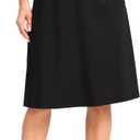 Viodia 25" Knee Length Long Skorts for Women with Pockets Dressy Casual Midi Skort Summer Travel Modest Skirts (Medium, Black)