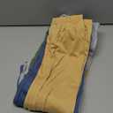 GFQLONG 4 Pack Toddler Boys and Girls Cotton Pants Lightweight Trousers, Kids Summer Casual Solid Sweatpants with Drawstring (8-9 Years, Green, Blue, Khaki, Grey)