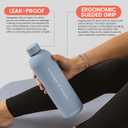 Lindywell 26 oz Double Wall Insulated Water Bottle - Stainless Steel Water Bottles for Office and Travel - Leak Proof Pilates, Yoga, and Gym Bottle, Sky Blue