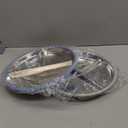 Bakpoco Stainless Steel Toddler Plate with Suction 2Pack, 9 Divided Kids Plates with Silicone Suction for Baby Self Feeding, Non Toxic Non Slip Unbreakable Snack Dishes Dinnerware Set, Blue & Sage