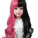 Linfairy Kids Pink and Black Wig Halloween Costume Cosplay Wig for Child