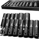 OTLOOMTBT 10-Piece 1/2-Inch Super-Rugged and Durable Impact Socket Set, Well-Made Industrial Grade Thicker Metric Deep Sockets & Socket Sets with Drill Socket Adapter 1/2 Drive, exceed than ANSI
