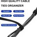 3 x 100PCS Reusable Cable Ties, 8 Inches Adjustable Cord Straps, Wire Organizer, Cord Wrap Hook Loop Cable Management, Multi Purpose Cable Management Ties for Home, Office & Data Centers Black