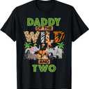 2nd Birthday Zoo Safari Jungle Daddy Of The Wild and Two T-Shirt 2XL