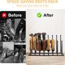 Housen Solutions Boot Rack Organizer for Tall Boots, 8 Pairs Metal Free Standing Shoe Boots Rack, Black Shoes Boot Organizer Holder Stand for Closet, Entryway, Garage, Porch, Hallway