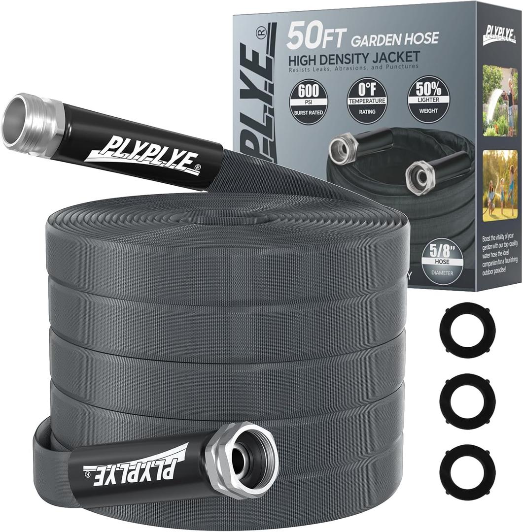 Garden Hose 50ft, Made of TPU(Not PVC), Ultra-Light & Flexible Water Hose, Non-Shrinking, Easy to Store, Drinking Water Safe Material, All-weather, Black&Gray Garden Hose 50ft, Made of TPU(Not PVC), Ultra-Light & Flexible Water Hose, Non-Shrinking, Easy to Store, Drinking Water Safe Material, All-weather, Black&Gray