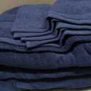 Alusa Home 100% Organic Zero-Twist Cotton Towels - GOTS Certified Luxury Bath Towels - Ultra Soft & Plush 700GSM Long-Staple Cotton - 6 Piece Towel Set (Navy Blue)