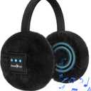 MUSICOZY Earmuffs Women's Winter Ear Warmers Muffs Soft 5.4 Bluetooth Muisc Earmuffs Covers for Jogging Skiing Skating Travelling Hiking Gifts_Black