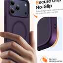 Magnetic for iPhone 17 Pro Case,[Anti-Slip][Compatible with MagSafe][Military Grade Drop Protection] Shockproof Protective Translucent Matte Phone Case for iPhone 17 Pro Case,Deep Purple