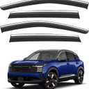 VESUL Compatible with 2025 Nissan Kicks Rain Guards Wind Deflectors Anti-Rain Window Visors with Tape 304 Stainless Steel TrimNoise Reduction&All-Weather Protection Outside Channel