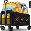 Wagons Cart Foldable, 500 lbs Collapsible Wagon with Wheels for Camping