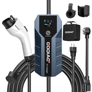 GODIAG Level 1+2 EV Charger - ETL Certified, 16Amp, 110V-240V, 20ft Cable, Portable Electric Car Charger for J1772 EVs with NEMA 6-20 & NEMA 5-15 Plug (grey)