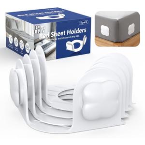 KOXUIUF Sheet Holders Bed Sheet Grippers  Fitted Sheet Holder for Corners Keep Sheets Firm & Tight Fit All Sheet Sizes Sheet Straps Clips Easy Installation