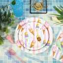 96Pcs Ice Cream Plates Napkins and Forks Set Watercolor Popsicle and Sweet One Paper Tableware for Summer Baby Shower Supplies, Serves 24