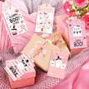 60Pcs Halloween Thank You Tags, Pink Black Ghost Pumpkin Pattern Thank You Favor Tags, Kraft Paper Gift Tags with 10 Cute Designs (6pcs/Design) for Gifts, Baby Shower,DIY Crafts,Jar Tags,Message Cards