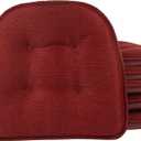Klear Vu Omega Non-Slip Chair Cushions, Assembled in USA, U-Shaped Skid-Proof Seat Pads for Dining Room, Kitchen, Office, 15"x16", 6 Pack, Solid Flame Red 6 Count (6 Pack, Solid Flame Red)