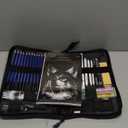 Prina 50 Pack Drawing Set Sketch Kit, Sketching Supplies with 3-Color Sketchbook, Graphite, and Charcoal Pencils, Pro Art Drawing Kit for Artists Adults Teens Beginner Kid, Ideal for Shading, Blending