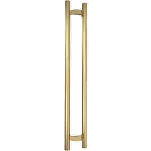 TOGU TG-6023 18-Inch Commercial Offset Push Pull Door Handle, Long Heavy-Duty Ladder Pull, 304 Stainless Steel for Barn, Glass, Shower, Interior & Exterior Doors, Satin Gold Finish