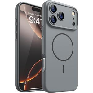 2 x Magnetic for iPhone 17 Pro Case, [Matte Solid Color] [Full Camera Protection] Protective Case for iPhone 17 Pro - Deep Gray