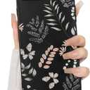 Lovmooful Compatible for iPhone 7Plus/8Plus Case Cute Color Leaf Black Design for Girls Women Soft TPU Shockproof Protective Girly for iPhone 7Plus/8Plus-Color Leaves