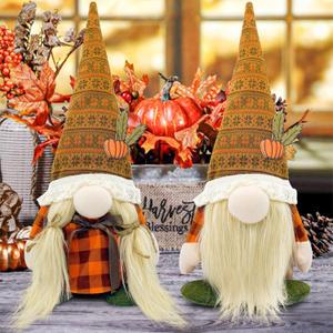 Thanksgiving Decorations for Home - Fall Decor - Cute Thanksgiving Gnomes Plush Doll for Office, Indoor, Living Room, Tiered Tray, Harvest Table Supplies - Autumn Birthday Gifts Basket Ideas for Women