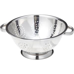 ExcelSteel Heavy Duty Handles and Self-draining Solid Ring Base Stainless Steel Colander, 5 Qt, Stainless (Pack of 1)
