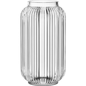 Ribbed Glass Vase, Clear Flower Vase for Bouquet, Glass Vases for Flowers, Modern Vases for Living Room, Bedroom, Kitchen, Dining Table, Office, Wedding, 8.6 Inches