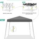 Canopy Tent, 10X10 FT Pop Up Canopy Outdoor Instant Tent Slant Legs with Carrying Bag, Portable Gazebo Shelter for Patio Deck Garden and Beach - 8X8 FT Canopy Cover (Dark Grey)