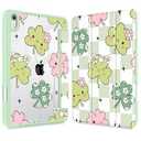 Mektron Printed Case for iPad mini 7 (A17 Pro) 2024/ Mini 6 2021, iPad mini 7th/6th Generation 8.3-inch Liquid Retina Display Cover, Buit in Pencil Holder with Clear Back Shell, Lucky Clovers