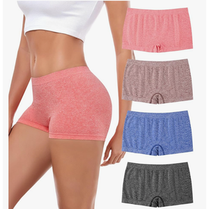 Womens Boys Shorts Underwear Seamless Full Coverage Briefs Soft Stretch Boxer Shorts For Women Multipack Size Large