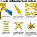 50 PCS 40" Large Gold Star Balloons Big Metallic Explosion Star Foil Balloons 12 Point Cone Mylar Spike for Birthday Christmas Party Decoration Happy New Year 2026