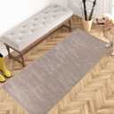 PURRUGS Dirt Trapper Door Mat 24" x 59", Non-Slip Machine Washable Entry Rug, Shoe Scraper, Dog Doormat, Super Absorbent Welcome Mat for Front & Back Door, Muddy Shoes & Paws, Taupe