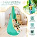 Swing Stand with Sensory Swing & Pod Swing, X-Shaped Swing Set | Heavy Duty Metal Frame, Autism Swing Chiar with Stand for kids Adults, 330LBS, Indoor and Outdoor(Mint Green Gradient)