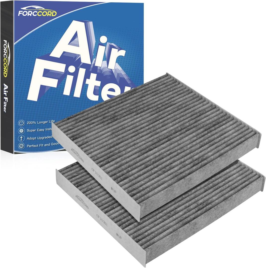 2-Pack HEPA Cabin Air Filter CF10381 Fits for Hyundai Azera/Sonata 2006-2008, Santa Fe 2007-2009, Kia Carnival 2022-2026 Activated Carbon Cabin Filter Replacement 08790-3K000 Car Accessories