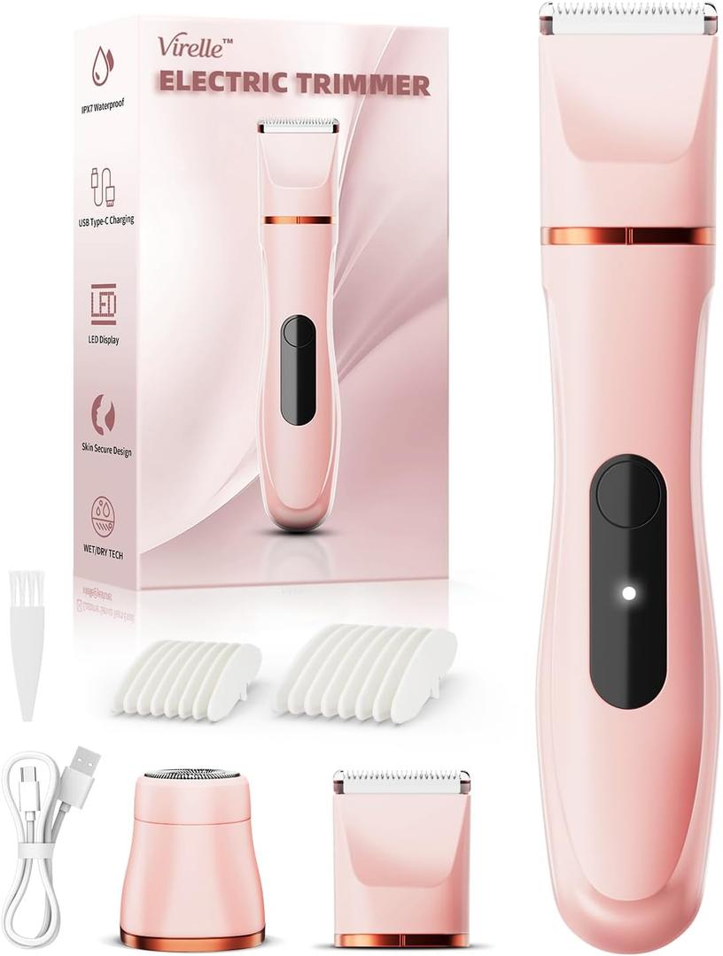 Hair Removal Epilators Bikini Trimmer for Women, Painless Waterproof Electric Foil Shaver Razors for Facial Leg Body Armpit, Ceramic Blade with Type-C Charging, Travel Size, SE Version